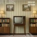 Tło fotograficzne „Retro salon z telewizorem i biblioteczkami” | 3825 Tło fotograficzne „Retro salon z telewizorem i biblioteczkami” | 3825